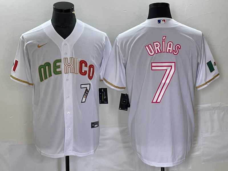 Men 2023 World Cub Mexico #7 Urias White Nike MLB Jersey style 26->more jerseys->MLB Jersey